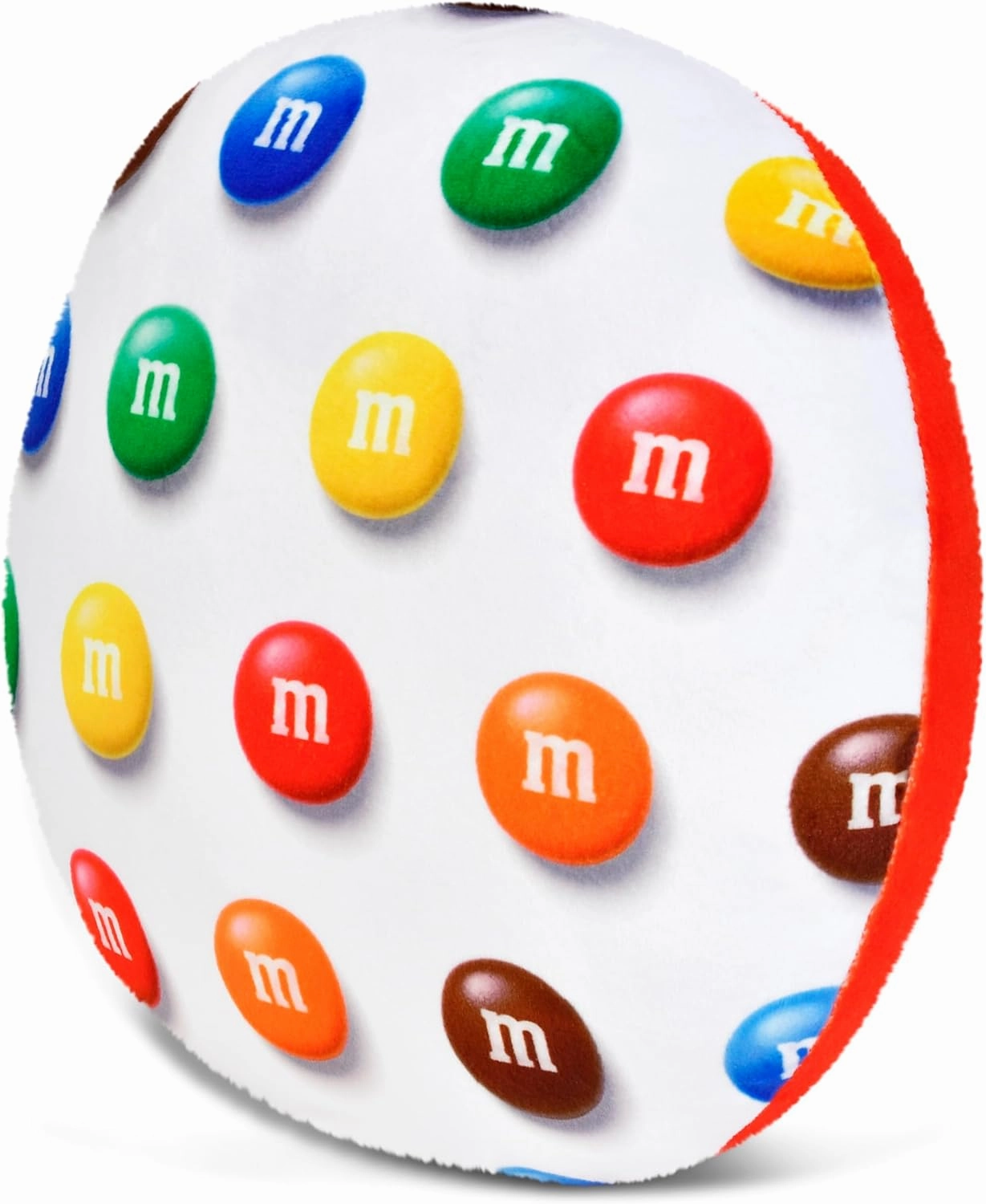 iscream M&M's 10.75" Mini Round Plush Fleece Double Sided Pillow, Red