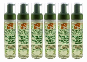Isoplus Natural Remedy Olive Oil Foaming Wrap/Set Lotion 8.5 Ounce (Pack of 6)