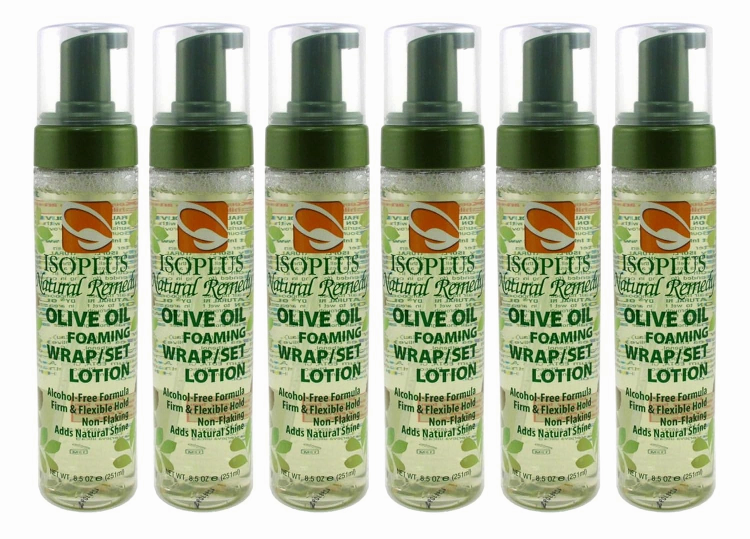 Isoplus Natural Remedy Olive Oil Foaming Wrap/Set Lotion 8.5 Ounce (Pack of 6)