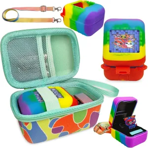 JCHPINE Hard Carrying Case and Silicone Cover for Bitzee Interactive Toy Digital Pet, Accessories Case for Bitzee Virtual Electronic Pets Original 15 Animals (Multicolor)