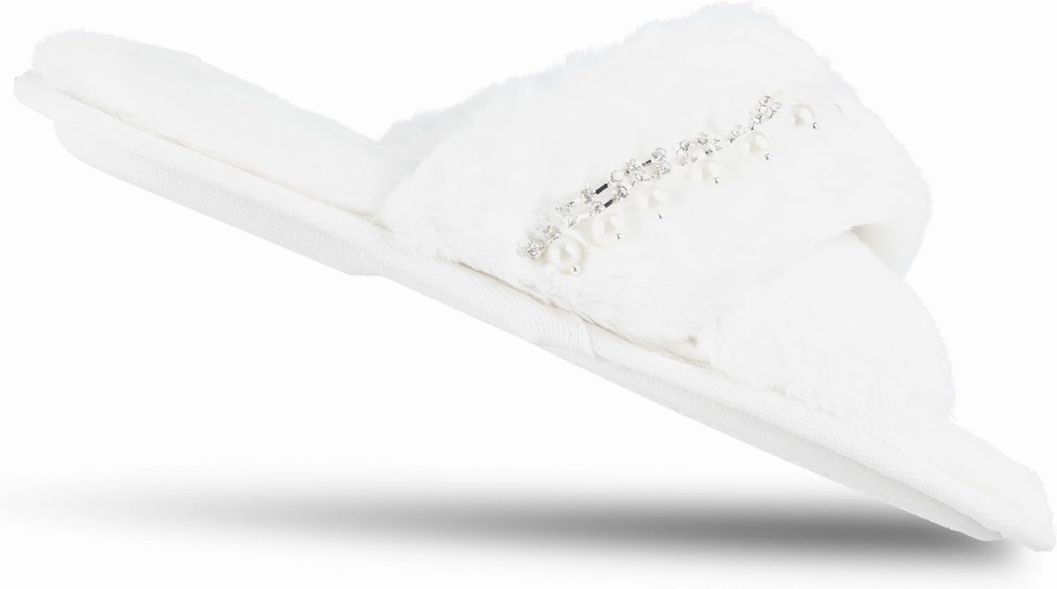 Jessica Simpson Women's Fashion Faux Feather Slide-On Memory Foam Slipper