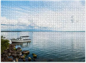 Jigsaw Puzzles 500 Pieces for Adult Fishing Boat Puzzle Game for Family Wooden Puzzle Toy Educational Games Puzzles for Home Decor