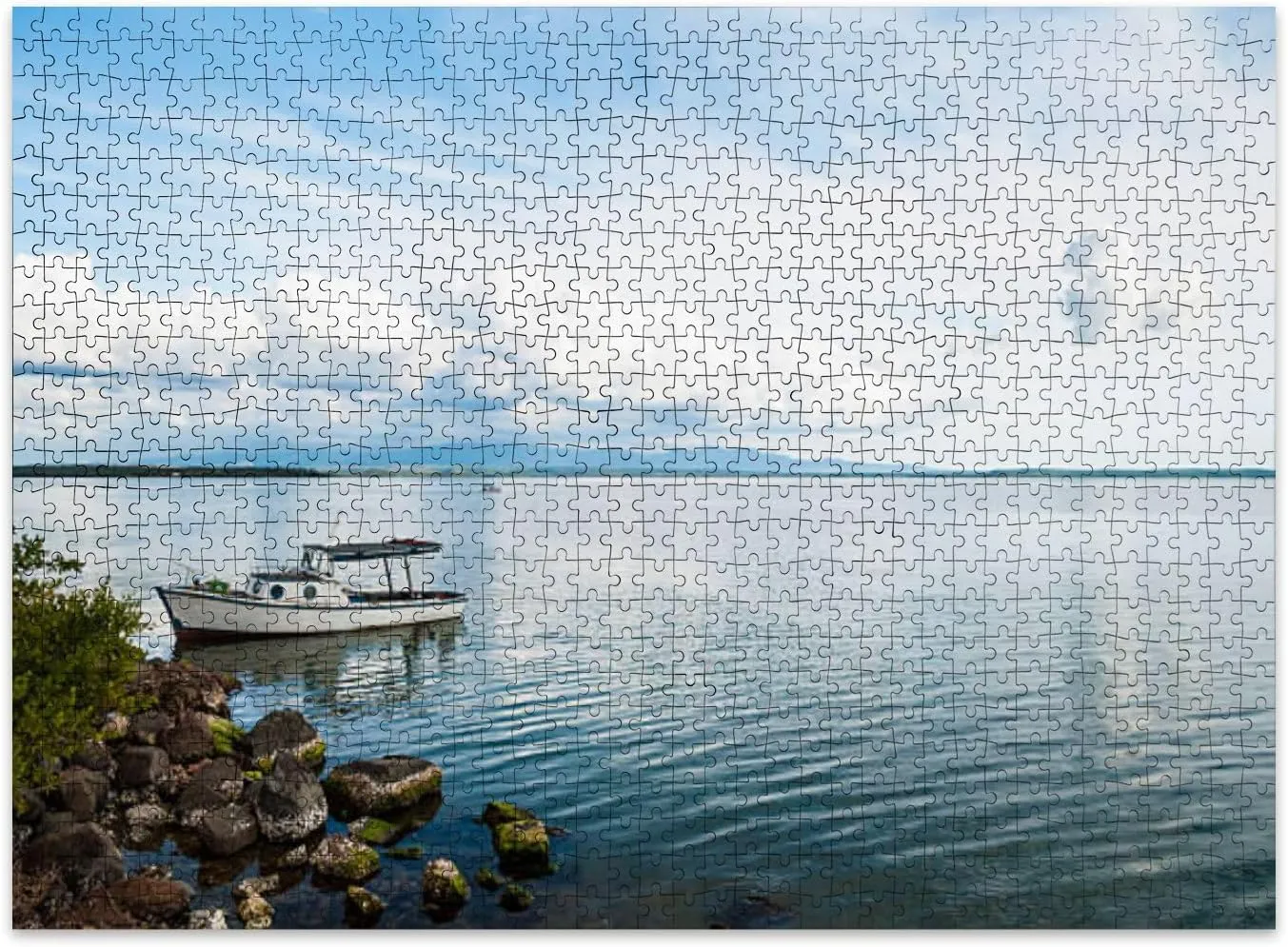 Jigsaw Puzzles 500 Pieces for Adult Fishing Boat Puzzle Game for Family Wooden Puzzle Toy Educational Games Puzzles for Home Decor