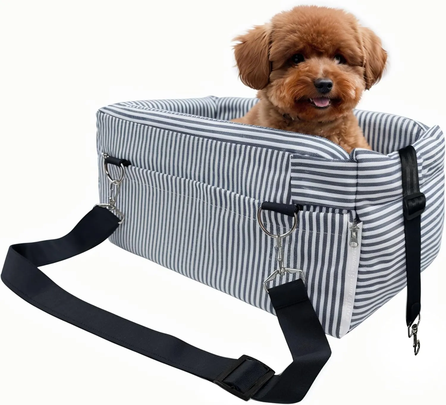 Johnear Puppy Dog Booster Seat for Small Dog up to 20 lbs Outing Car Travel, 3 in 1 Portable Pet Handbag Sofa Dog Car Center Console Seat ，Pet Carrier with Safety Belt for Passenger Seat