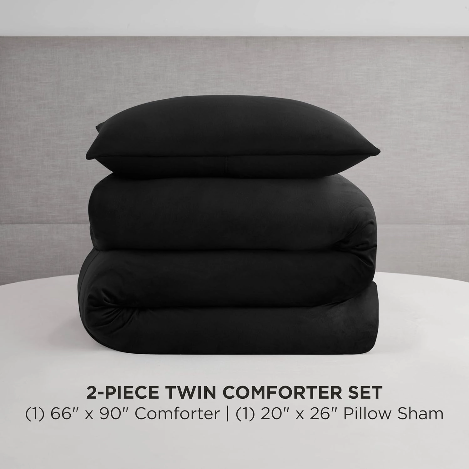 Juicy Couture Black Velour Twin/Twin XL Comforter Set - 2 Piece Luxury Bedding Ensemble