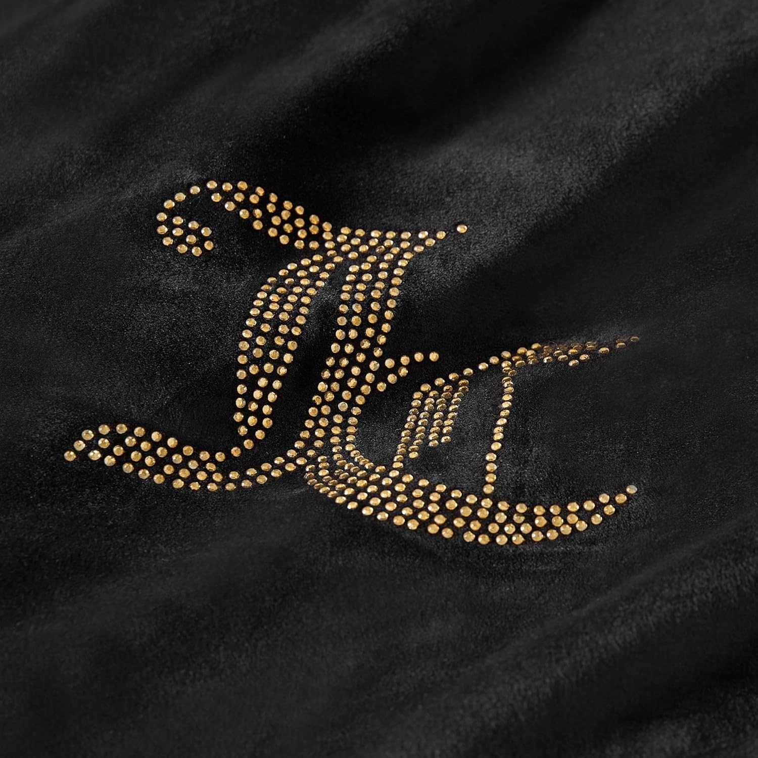Juicy Couture Black Velour Twin/Twin XL Comforter Set - 2 Piece Luxury Bedding Ensemble