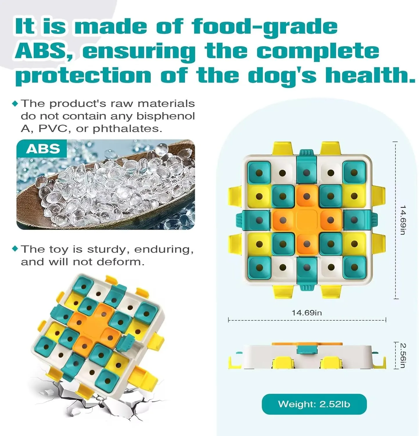 KADTC Puzzle Toys Level 2 in 1 Advance Educational For Smart Small/Medium/Large Dogs Intelligence Learning Toy Keep Busy Puppy Boredom Buster Interactive Brain Mental Stimulation Treat Enrichment Game
