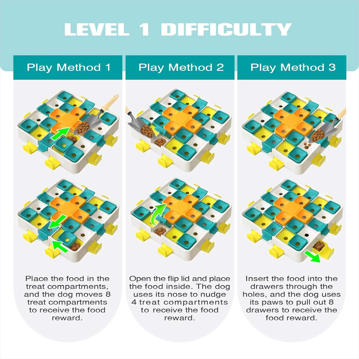 KADTC Puzzle Toys Level 2 in 1 Advance Educational For Smart Small/Medium/Large Dogs Intelligence Learning Toy Keep Busy Puppy Boredom Buster Interactive Brain Mental Stimulation Treat Enrichment Game