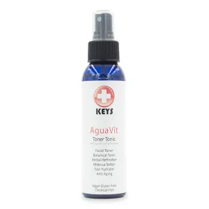 Keys AguaVit All Natural, Chemical-Free, Organic Vegan Botanical Restorative Toner Tonic, Spray Refresher, Fast Skin Hydrator, Makeup Setter, Light Fresh Aromatherapy, 4 ounces