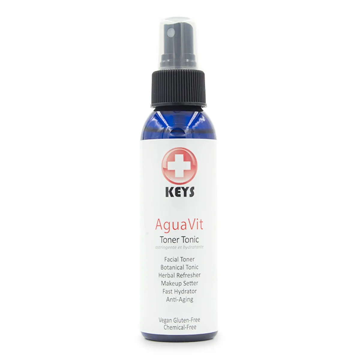Keys AguaVit All Natural, Chemical-Free, Organic Vegan Botanical Restorative Toner Tonic, Spray Refresher, Fast Skin Hydrator, Makeup Setter, Light Fresh Aromatherapy, 4 ounces
