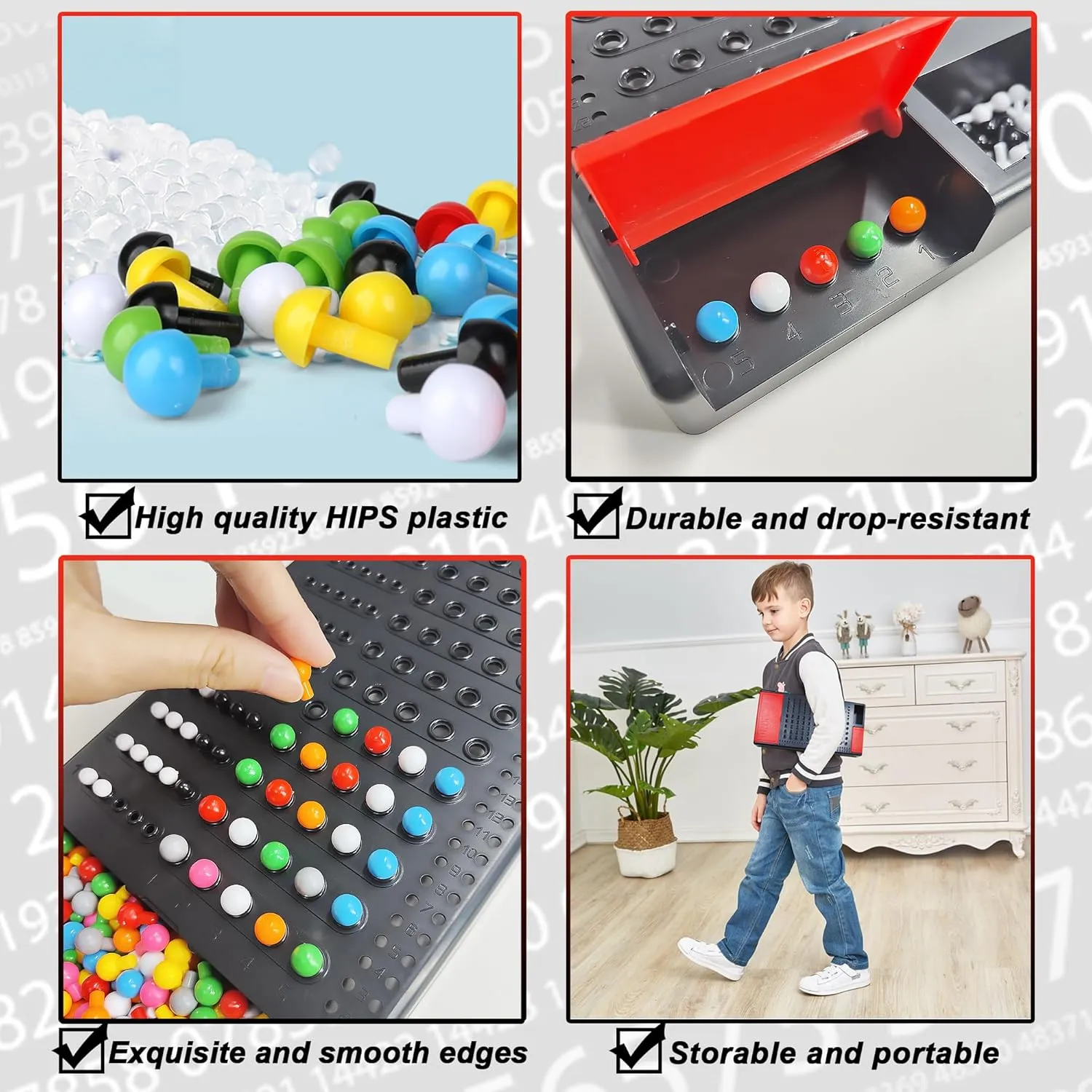 KIDAMI Code Breaker, Classic Codebreaking Travel Board Game, Brain Puzzle Set - 2 Player Battle of Famliy Game, Toys for Kids & Adult