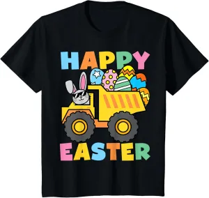 Kids Happy Easter Bunny Truck Easter Egg Hunt Boys Kids Toddler T-Shirt