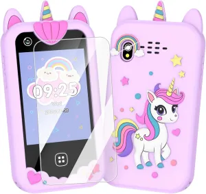 Kids Smart Phone Toys for Girls - 2.8’’ Touchscreen Cell Phone for Kids Age 3 4 5 6 7 8 9 Year Old with Dual Camera, Music Player, Games, Clock, Learning Toys for kids Christmas Birthday Gifts（Purple）