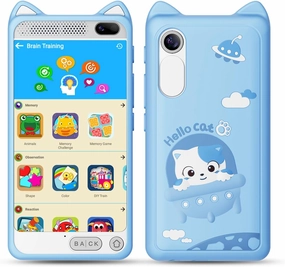 Kids Phone 3.97" Touchscreen Toddler Smart Phone Learning Toys with Educational Games, 2000mA High-Capacity Kids Cell Phone for Boys Age 3-12, Toy Phone with Puzzle Game, 8GB SD Card (Blue)