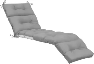 Kigley 1 Pcs Chaise Lounge Cushions 75 x 22 x 5 Inches Soft Lounge Chair Cushion Spring/Summer Seasonal Replacement for Outdoor Indoor Home Office (Light Grey)