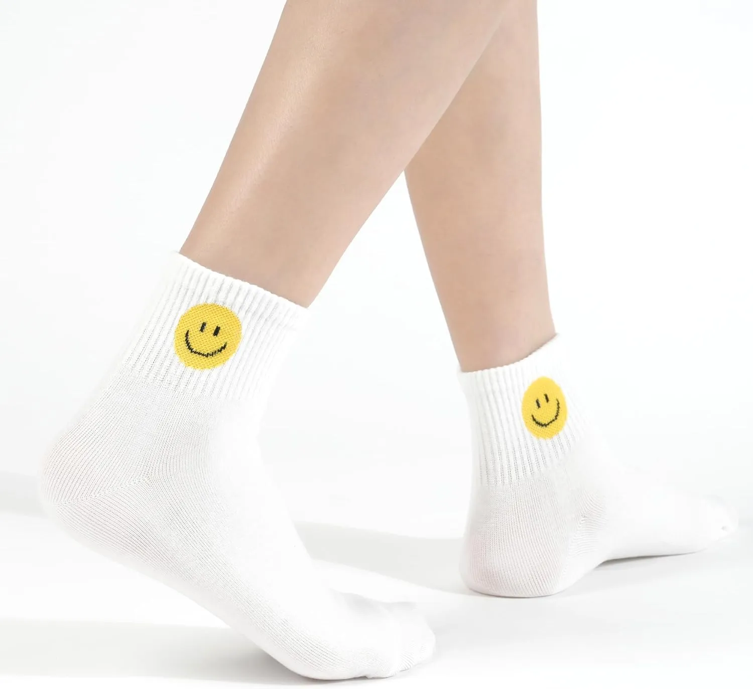 kikiya socks Women Ankle | 4-6 Pairs Heart Design Cute Animal Graphic Novelty Fruit Print Ladies Girls Cotton Socks | US 6-8