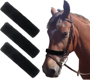 Klmnop 3Pcs Fleece Horse Halter Cover, Soft Fleece Noseband Cover for Horse to Reduces Rub of Bridles and Halters