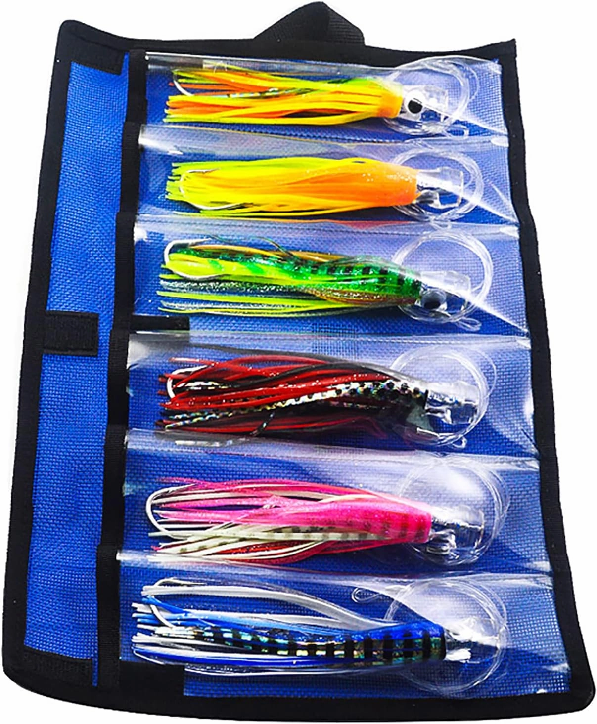 Kmucutie Set of 6 pcs 9 inch / 7 inch / 6.5 inch trolling Lure Marlin Tuna Dolphin Shark Big Game deep sea Fishing Lures Included Mesh Bag