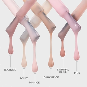 Kodi Professional Natural Rubber Base 12ml. (0.42 fl oz) Camouflage/Color, Pink, Beige, Rose, Ivory Gel LED/UV Nail Coat Soak Off Original   Gift Nail File (Rubber Base NATURAL BEIGE 7ml.)