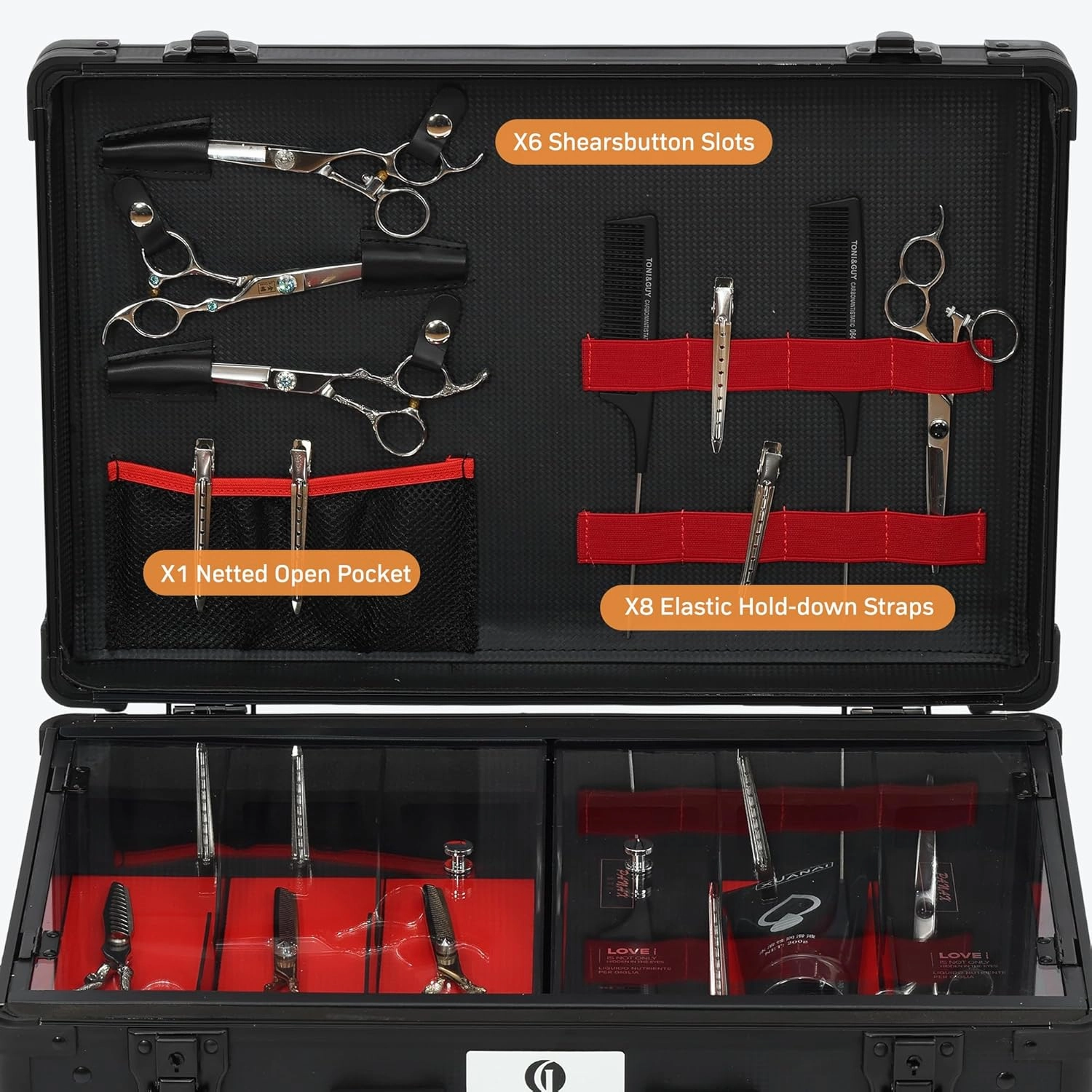 Large Barber Carrying Case, Hairdresser Tool Box Organizer Traveling Case, Portable Travel Barber Suitcase for Hair Stylist Pet Groomer Beauty Salon Makeup Artist