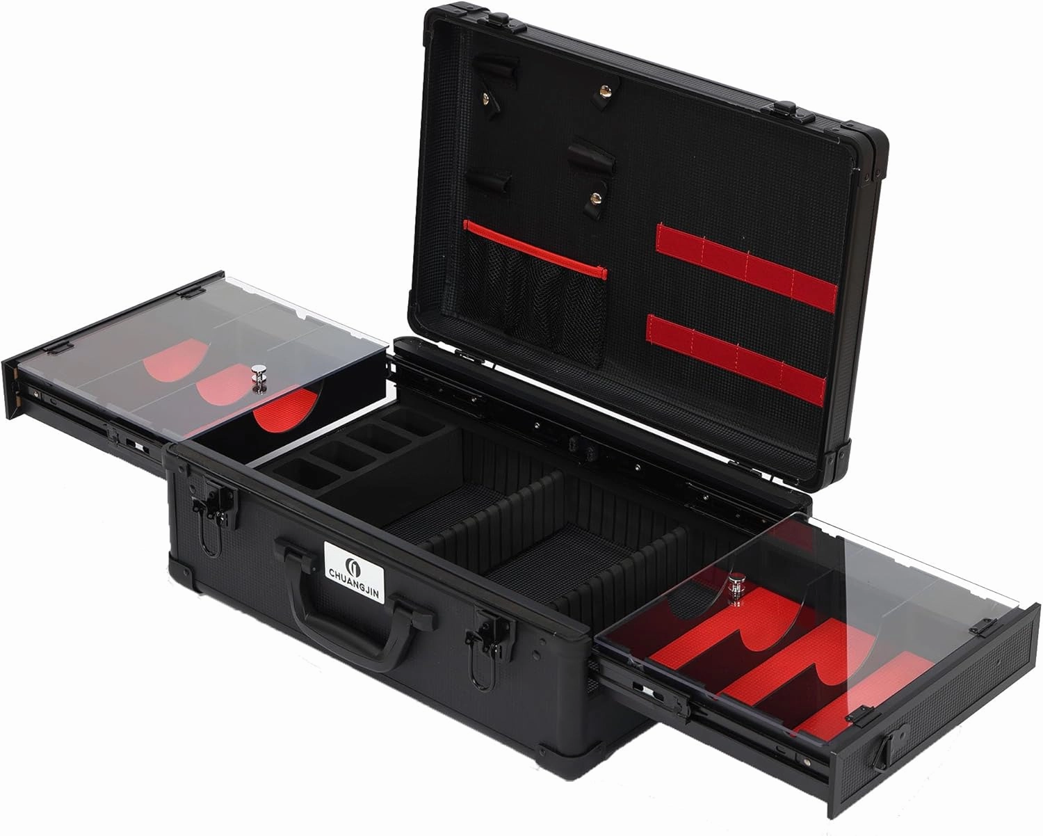 Large Barber Carrying Case, Hairdresser Tool Box Organizer Traveling Case, Portable Travel Barber Suitcase for Hair Stylist Pet Groomer Beauty Salon Makeup Artist