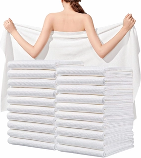 Large Disposable Bath Towels, 20 Pack 55" x 31.5" Ultra Soft, Quick Dry Disposable Body Towel, Portable Travel Towel for Hotel Camping Beach Swimming Gym Sauna Spa, Personal Care Pet Towels