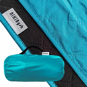 Large Outdoor Blanket Waterproof Quilted,Thick Warm Fleece Blanket for Stadium Camping Picnics Beaches Pets Sports - Sandproof Windproof Washable Portable - Peacock Green