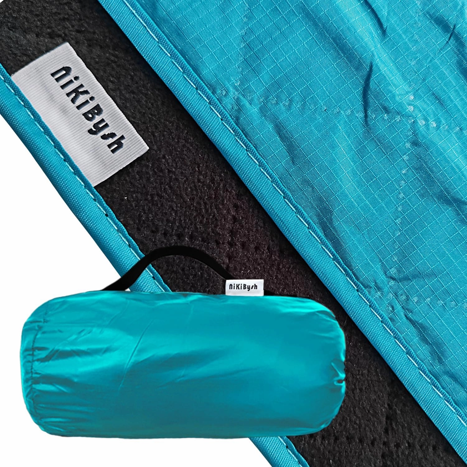 Large Outdoor Blanket Waterproof Quilted,Thick Warm Fleece Blanket for Stadium Camping Picnics Beaches Pets Sports - Sandproof Windproof Washable Portable - Peacock Green