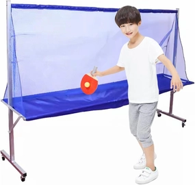 Large Ping Pong Balls Caters with Lockable Wheels, Free Standing Table Tennis Practice Nets/Training Tool Rack for Multi Ball Drills, Clubs Sool Home Utility Shelf for Son Husband