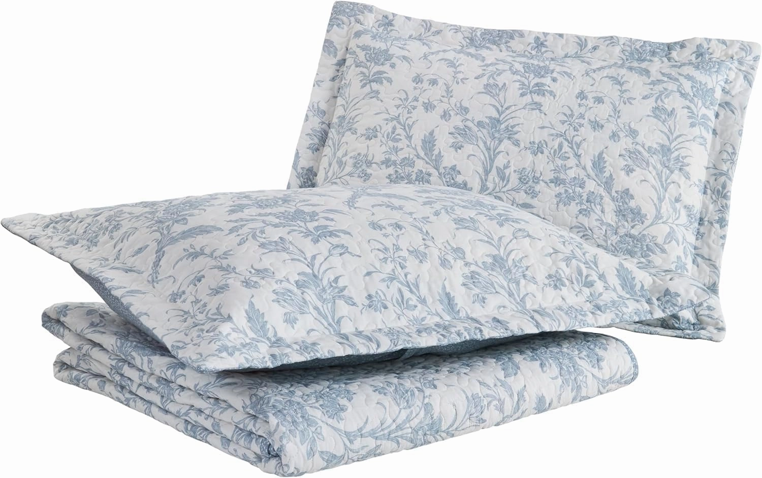 Laura Ashley Home - Amberley Collection - Quilt Set - 100% Cotton, Breathable & Lightweight, Reversible Bedding, Pre-Washed for Added Softness, Queen, Spa Blue , 1 Count (Pack of 1)