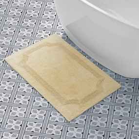 Laura Ashley Reversible Cotton 21 x 34 in. Bath Mat, Yellow
