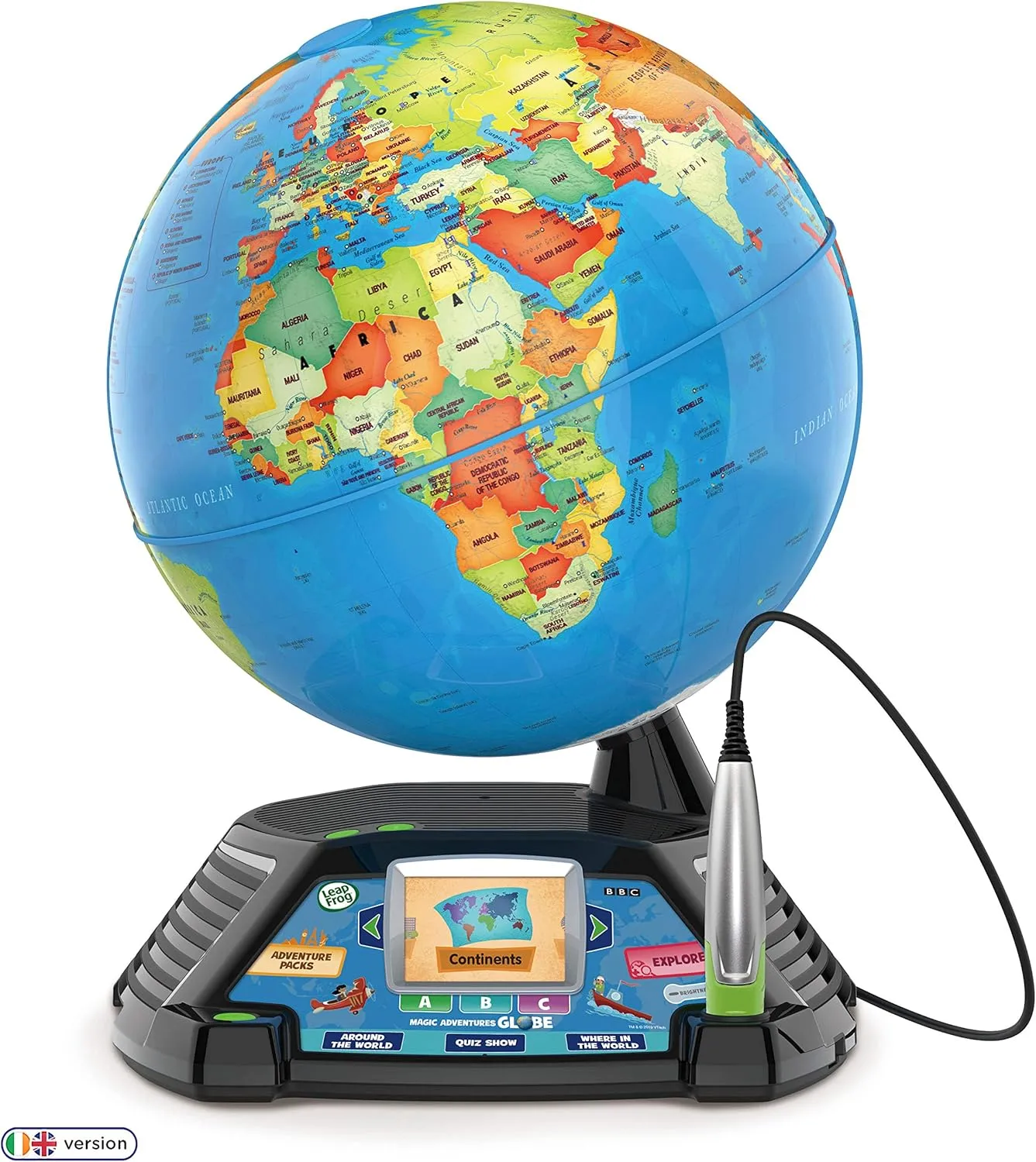 LeapFrog Magic Adventures Globe, Interactive Childrens Globe, Educational Smart Globe for Kids with 2.7 Inch LCD Screen, Toys for Children with Games and Activities, Suitable for 5, 6, 7  Year Olds
