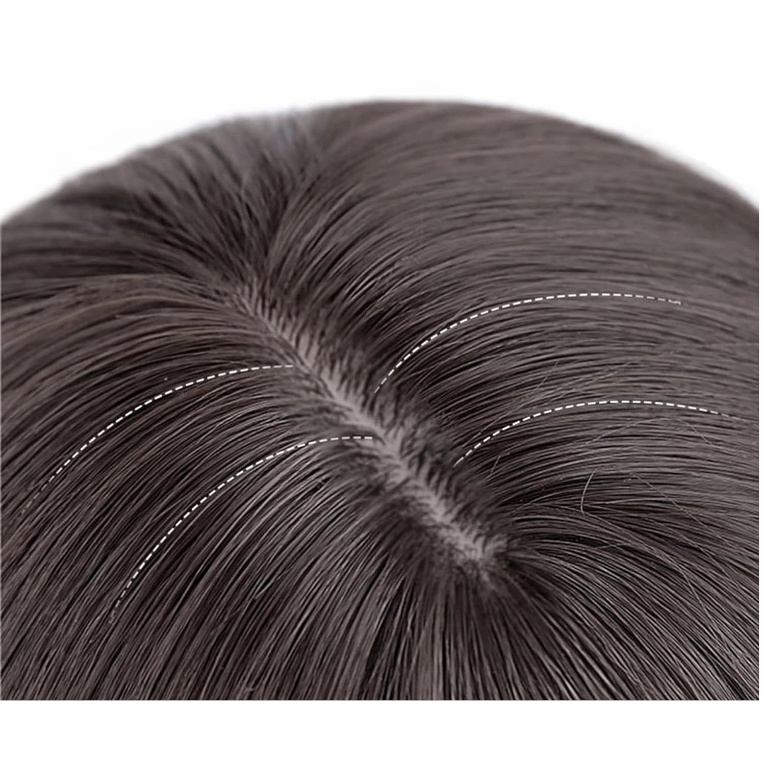 Letuwj Wig female long hair natural black medium length hair wig set Cool brown seven-piece set one size