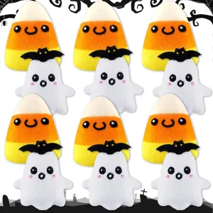 Liliful 12 Pcs Halloween Plush Toys Soft Stuffed Animal Boo Ghost Corn Candy Set Halloween Birthday Party Favors for Decorations Favors Mini Dog Toy Set 6 Pcs Boo 6 Pcs Ghost 3 in