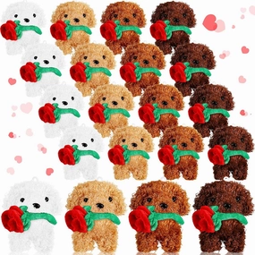 Liliful 20 Pcs Valentine's Day Plush Gift Animals Small Stuffed Plush Animals Bulk for Birthday Valentine Party Favors(Classic Color)
