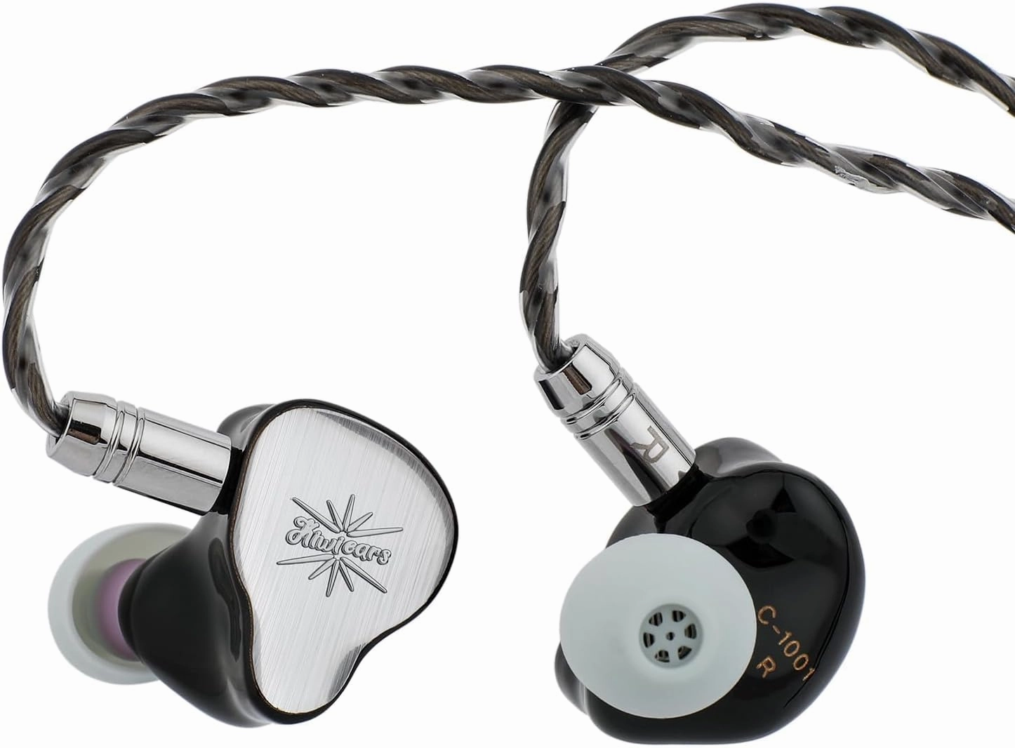 Linsoul Kiwi Ears KE4 in Ear Monitor, 2DD 2BA Hybrid Earphone, Gaming Earbuds, HiFi Wired IEM, with Detachable IEM Cable for Musician Audiophile (Silver)