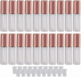 Lip Gloss Tubes, 20pcs Refill Empty Tubes Containers for DIY Lip Gloss Balm/Cosmetic (Rose)