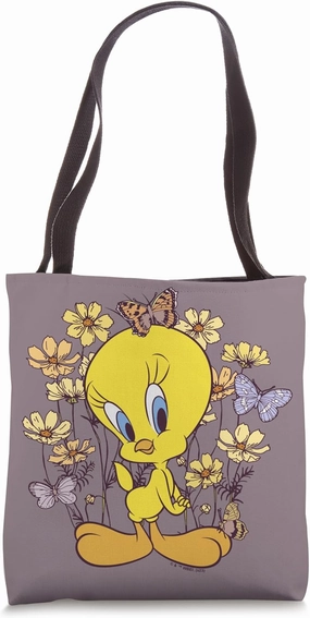 Looney Tunes Tweety & Butterflies Flower Field Portrait Tote Bag