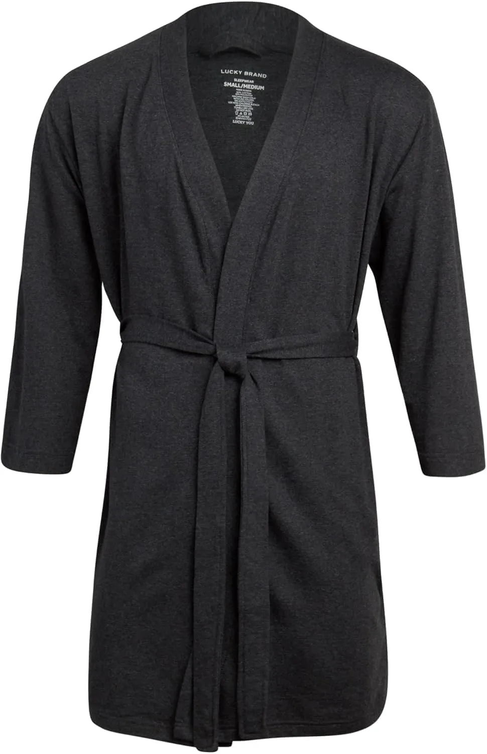 Lucky Brand Men’s Bathrobe – Warm Long Sleeve Knit Robe with Shawl Collar - Soft Cotton Blend Bath Robes for Men (Size: S-XL)