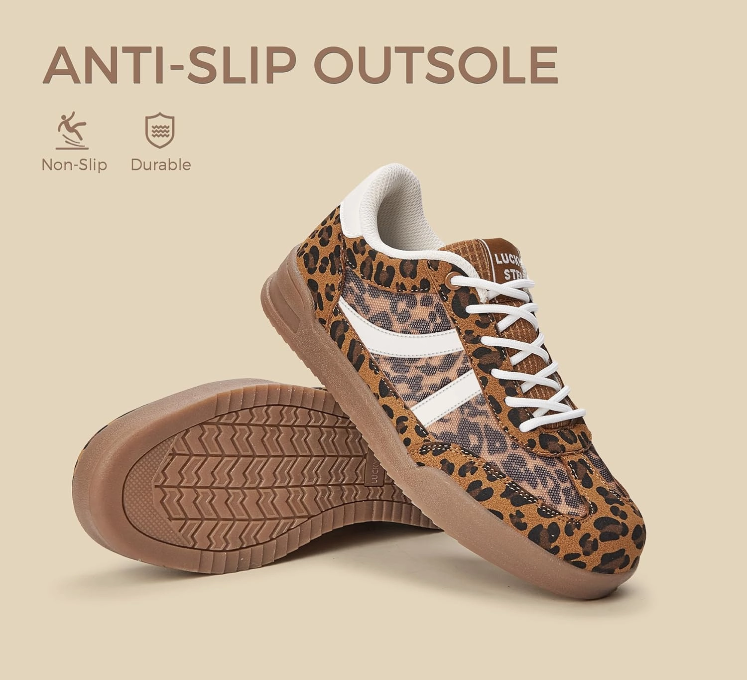 LUCKY STEP Women's Retro Fashion Sneakers Classic Mesh Gum Sole Tennis Footwear Casual Running Trainer Skate Walking Shoes