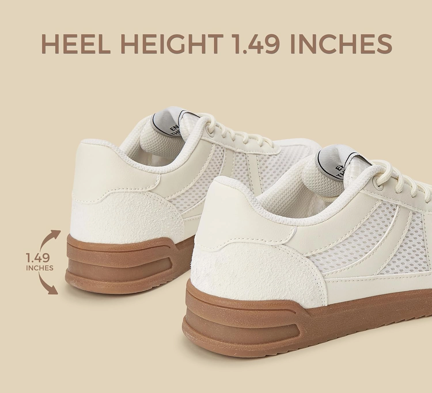 LUCKY STEP Women's Retro Fashion Sneakers Classic Mesh Gum Sole Tennis Footwear Casual Running Trainer Skate Walking Shoes