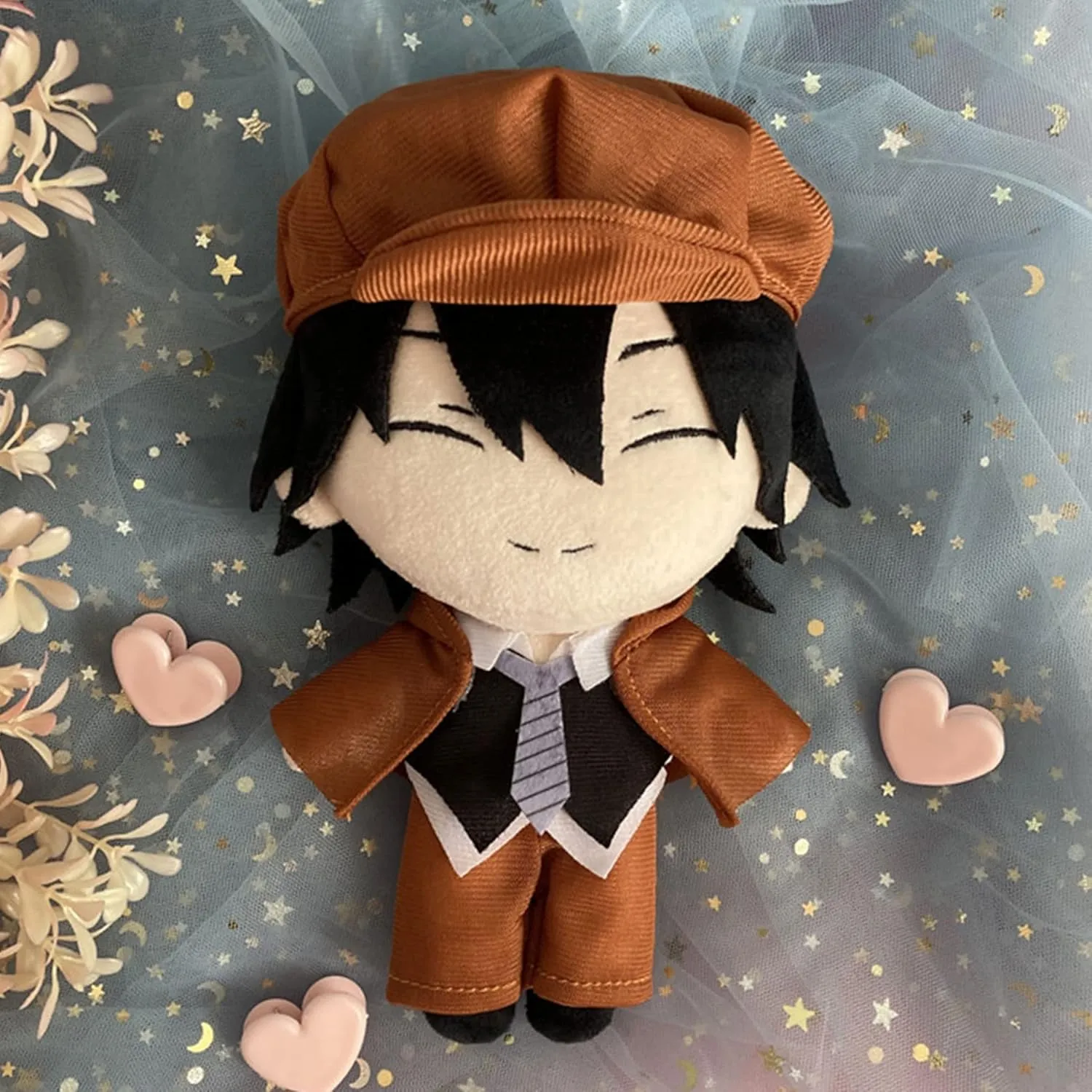 LUNK 2pcs Ranpo Edogawa Plush Throw Pillow 20cm Anime Soft Figure Edgar Allan Poe Hug Pillow Car Sofa Home Decoration Collectible Gifts
