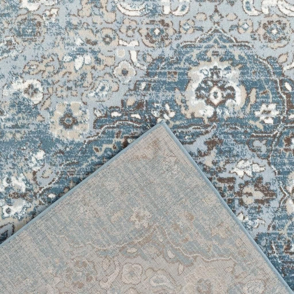 Luxe Weavers Distressed Blue 5x7 Area Rug, Modern, Stain Resistant Carpet, Indoor Oriental Rug,4620 Blue 5x7