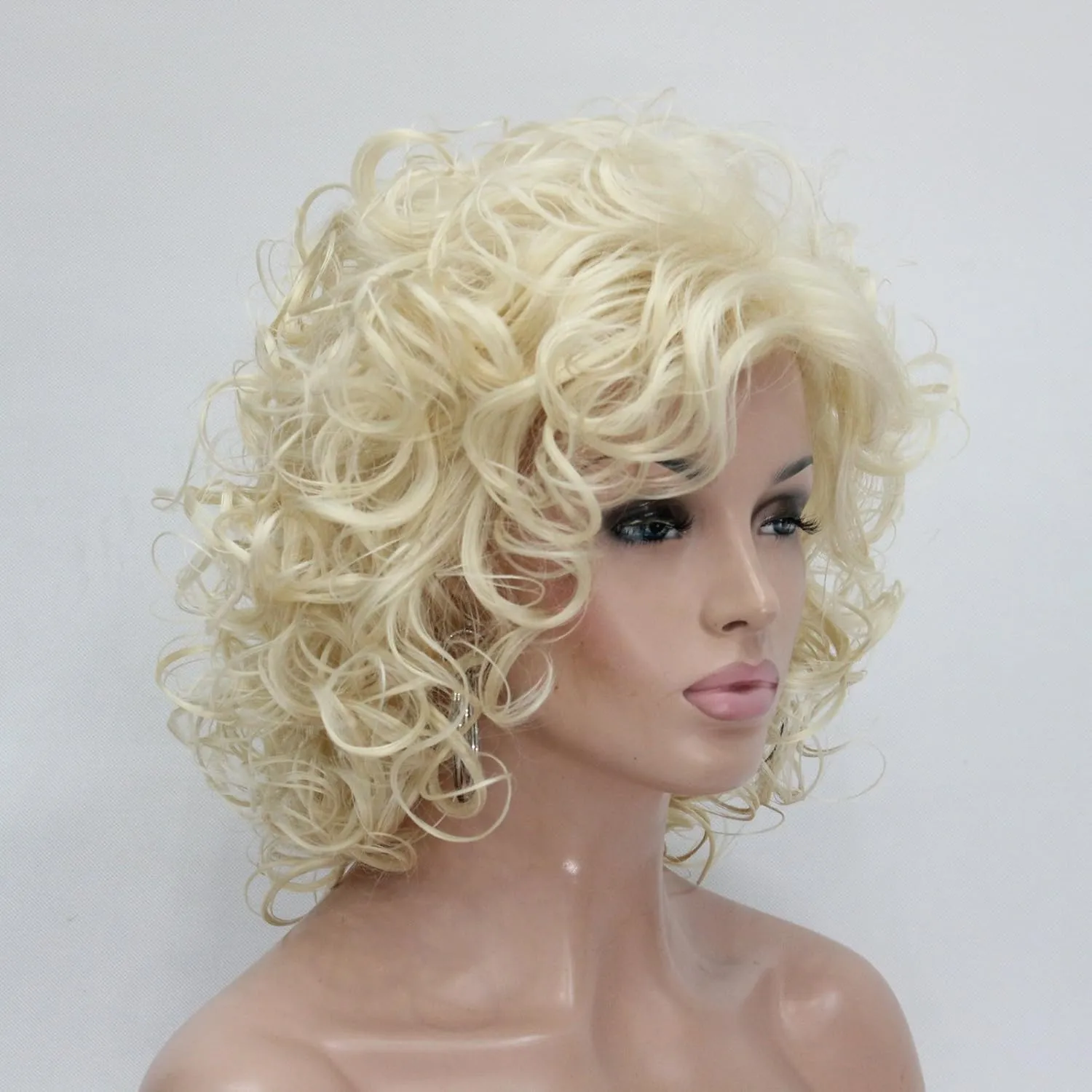Lydell Short Soft Super Curly Layered Natural Movement Synthetic Wigs (613 Blonde)