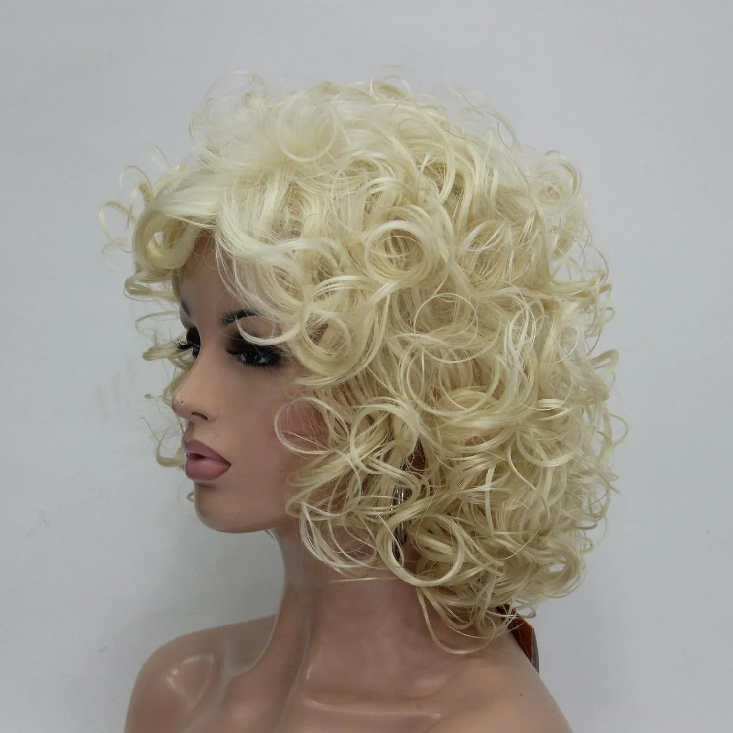 Lydell Short Soft Super Curly Layered Natural Movement Synthetic Wigs (613 Blonde)
