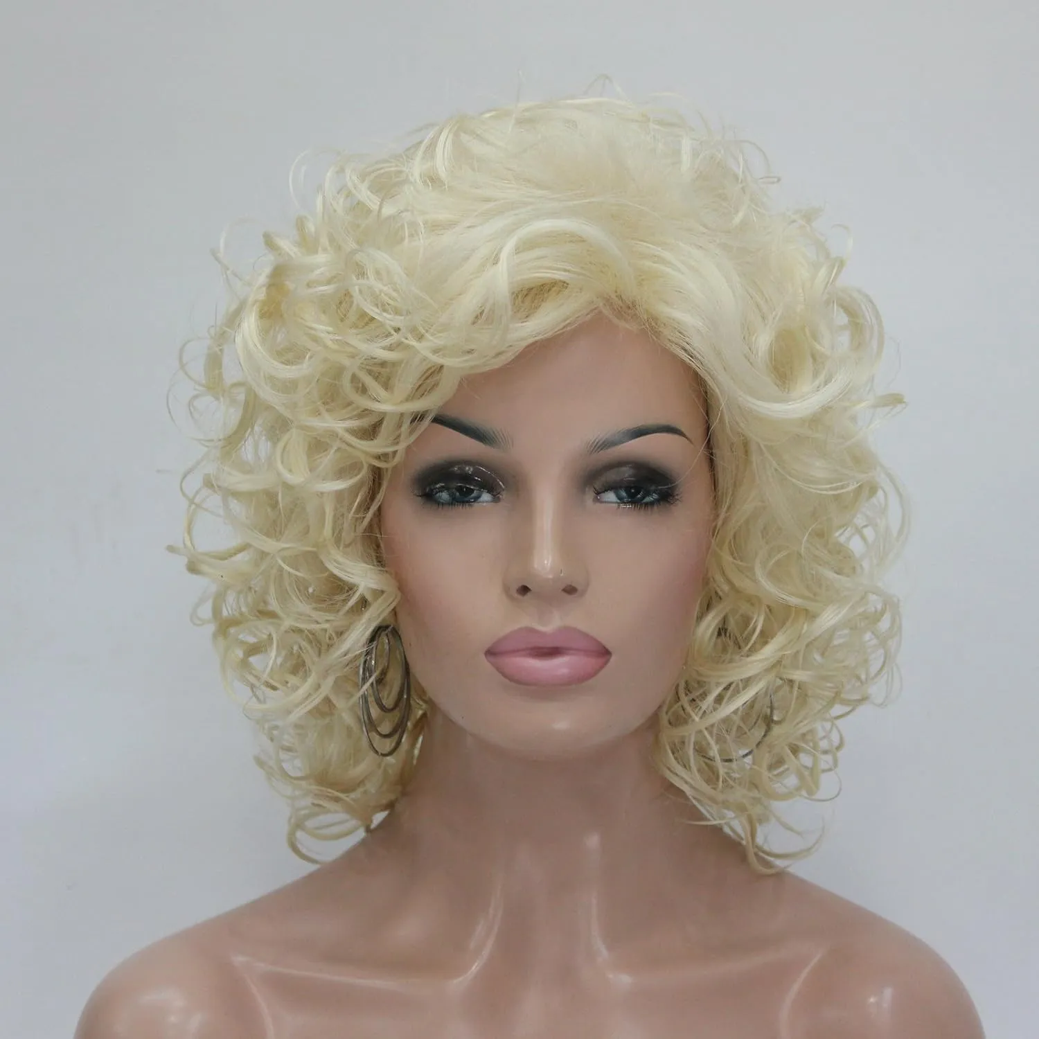 Lydell Short Soft Super Curly Layered Natural Movement Synthetic Wigs (613 Blonde)