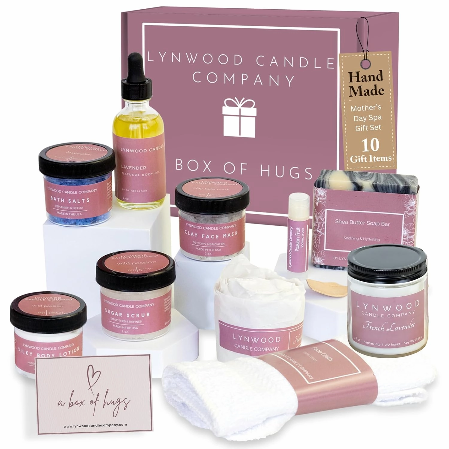 Lynwood Relaxing Spa Gifts for Women: Gift Sets w/ All Natural Sugar Shower Scrub, Soap & Lotion Set, Gift Box for Women, Birthday Gift Basket, Spa Box for Relaxation & Self-Care, Beauty Ideas for Her