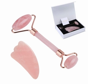 LZLRUN Jade Roller for Face, Real Natural Gua Sha Tools Set No Squeaks Tool for Skin Rejuvenate Therapy Puffiness Treatments