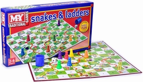 M.Y Snakes & Ladders - Traditional Snakes and Ladders Board Game for Kids & Adults