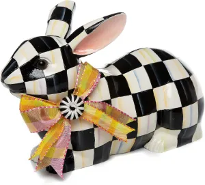 MACKENZIE-CHILDS Bunny Figurine, Rabbit Figurine Decoration for Spring, Resting, Courtly Check